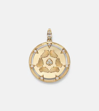 Foundrae Reverie Oversized 18k Gold Pendant With Diamonds