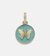Foundrae Reverie Petite 18k Gold And Ceramic Pendant With Diamonds
