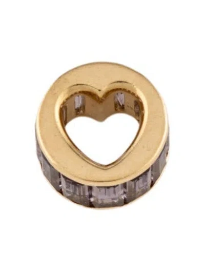 Pre-owned Foundrae Spinel Baguette Heart Beat Charm In Multicolor