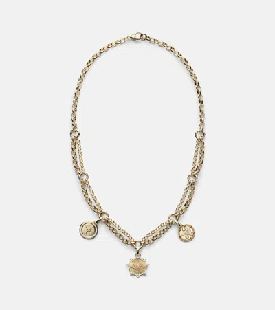 Foundrae Vivacity, Internal Compass & Reverie 18kt Gold Necklace With Diamonds