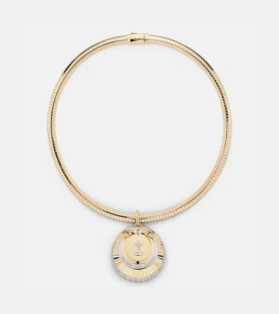 Foundrae Vivacity Medium 18kt Gold Pendant Necklace With Diamonds