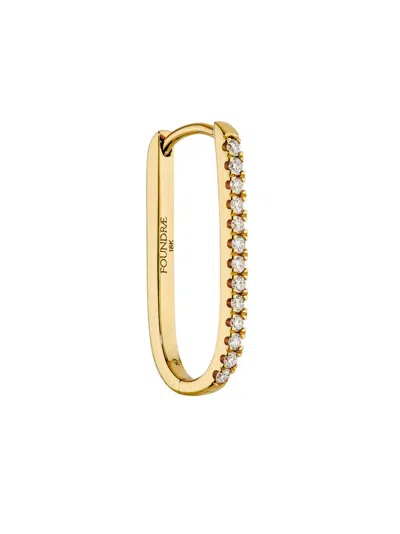 Foundrae Women's 18k Yellow Gold & 0.12 Tcw Diamond Single Fob Link Earring