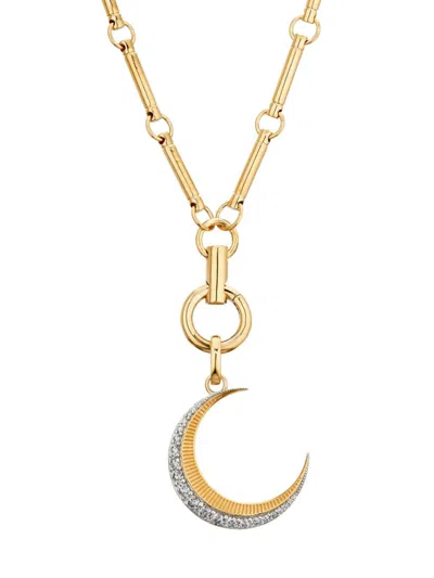 Foundrae Women's 18k Yellow Gold & 0.58 Tcw Diamond Crescent Pendant Necklace