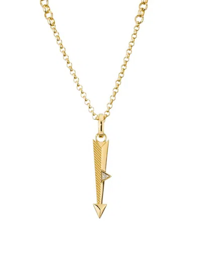 Foundrae Women's Dream 18k Yellow Gold & 0.05 Tcw Diamond Arrow Pendant Necklace