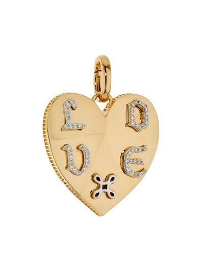 Foundrae Women's Facets Of Love 18k Yellow Gold & 0.11 Tcw Diamond Heart Pendant