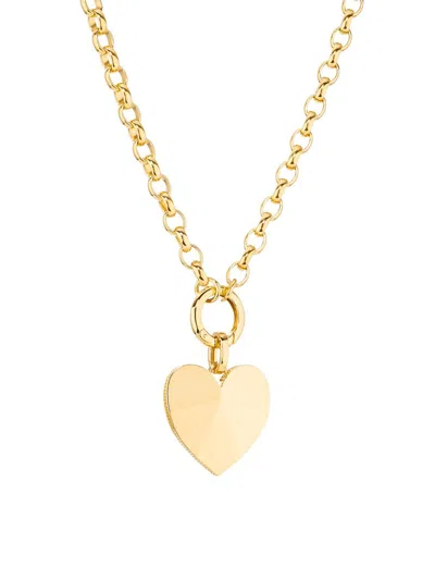 Foundrae Women's Facets Of Love 18k Yellow Gold Heart Pendant Necklace