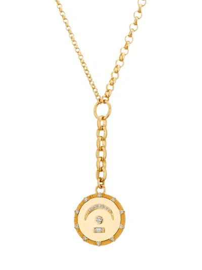 Foundrae Women's Internal Compass Pause 18k Yellow Gold & 0.21 Tcw Diamond Medallion Necklace
