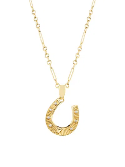 Foundrae Women's Protection Horseshoe 18k Yellow Gold & 0.35 Tcw Diamond Pendant Necklace