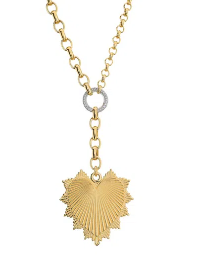 Foundrae Women's True Love 18k Yellow Gold & 0.34 Tcw Diamond Heart Pendant Necklace