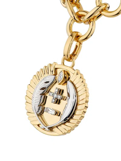 Foundrae Women's Vivacity 18k Yellow & White Gold & 0.15 Tcw Diamond Midsize Mixed Link Necklace