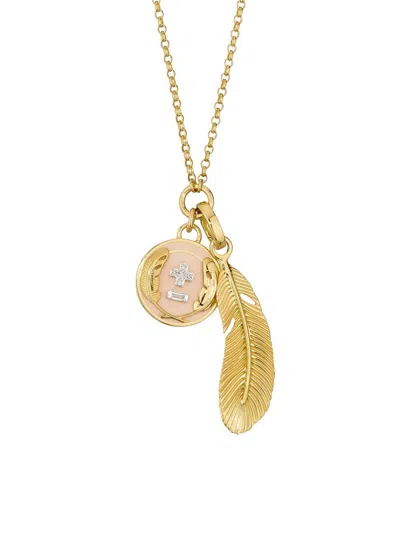 Foundrae Women's Vivacity 18k Yellow Gold, 0.07 Tcw Diamond & Enamel Pendant Necklace