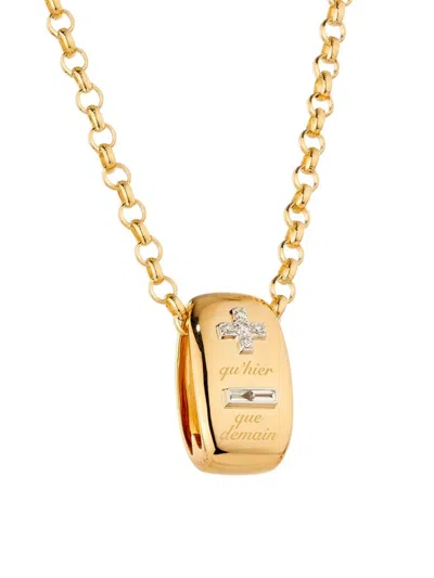 Foundrae Women's Vivacity Ever Growing Love 18k Yellow Gold & 0.20 Tcw Diamond Pendant Necklace