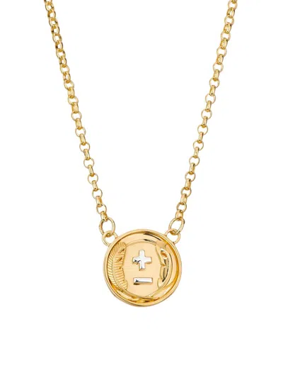 Foundrae Women's Vivacity Two-tone 18k Gold Medallion Pendant Necklace