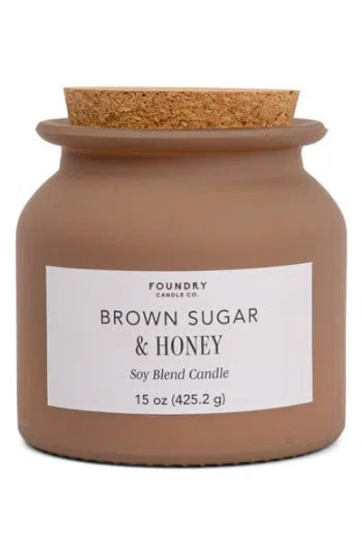 Foundry Candle Co. 15-ounce Jar Fragrance Candle With Cork Lid In Brown