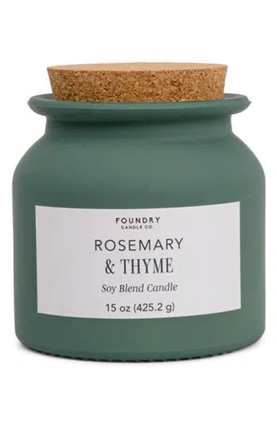 Foundry Candle Co. 15-ounce Jar Fragrance Candle With Cork Lid In Green
