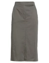 Four Friends Woman Midi Skirt Sage Green Size 12 Cotton, Elastane In Green