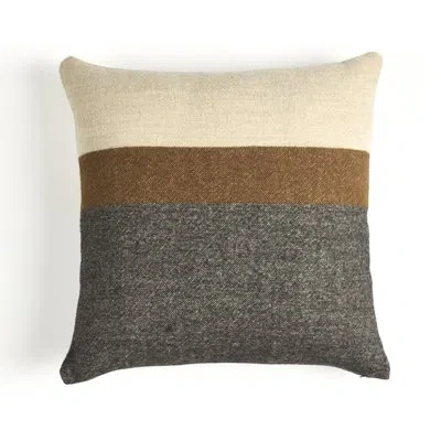Four Hands Arbor Striped Linen Reversible Throw Pillow In Gray;arbor Stripe