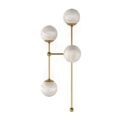 Four Hands Armstrong Solid Brass Armed Sconce In Burnished Brass,marbled Matte