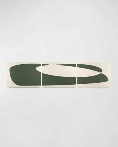 Four Hands Art Studio Organic Curves Ii Triptych Print By Fh Art Studio In Maple Box