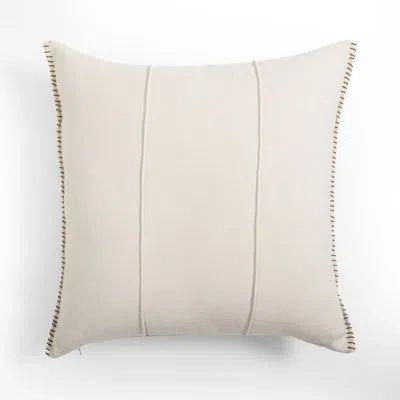 Four Hands Calvin Striped Reversible Throw Pillow In Cream