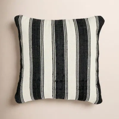 Four Hands Ditmar Striped Indoor/outdoor Pillow In Black;white