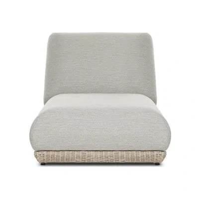 Four Hands Evander Outdoor Chaise-ramiro Ecru In Vintage White