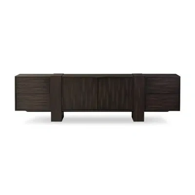 Four Hands Fisher Tv Stand For Tvs Up To 88" In Smoked Black Veneer