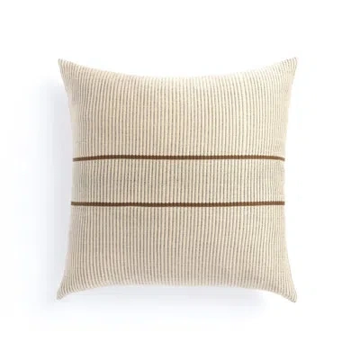 Four Hands Handwoven Merido Cotton Pillow Cover & Insert In Black/taupe/beige In Black;beige;taupe