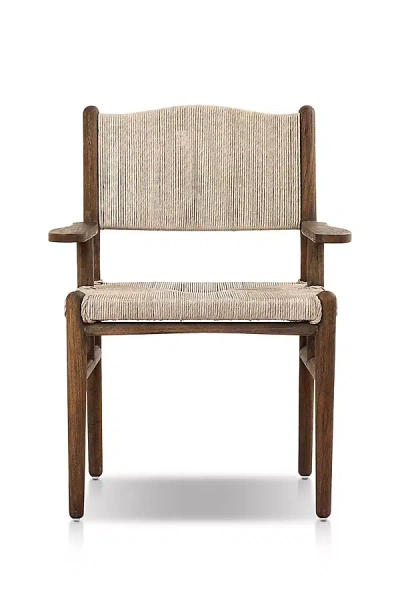 Four Hands Herrin Woven Teak Outdoor Dining Armchair