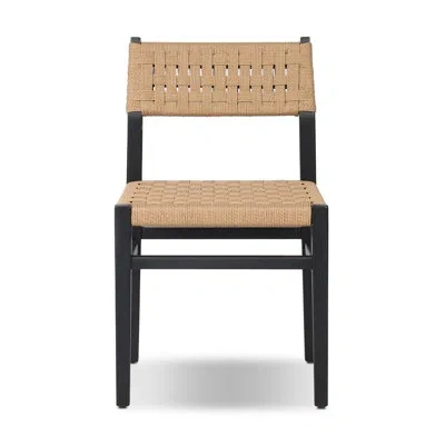 Four Hands Mallory Woven Dining Chair In Distressed Black Ash