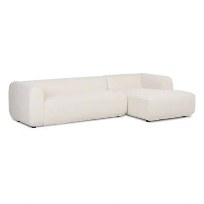 Four Hands Nara 2pc Sectional W/ Raf Chaise-crypton Nomad Snow In Neutral