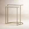 Four Hands Nesting Tables-iron In White Marble,gold