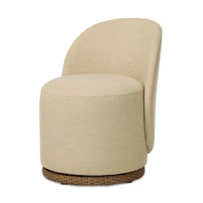 Four Hands Quaid Outdoor Upholstered Dining Chair-alessi Buff In Faux Dark Hyacinth