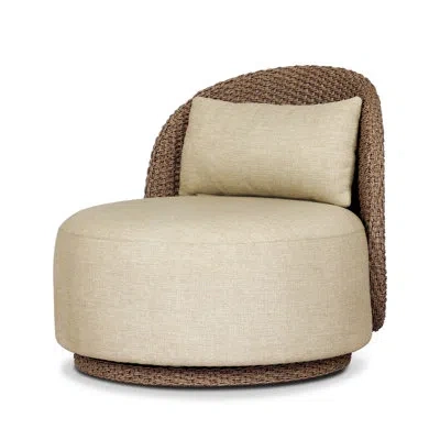 Four Hands Quaid Outdoor Woven Swivel Chair-faux Dark Hyacinth