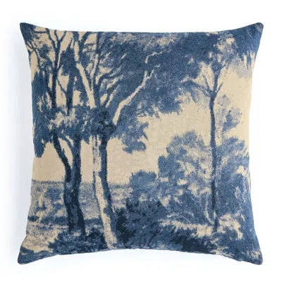 Four Hands Toile Pillow In Toile Navy