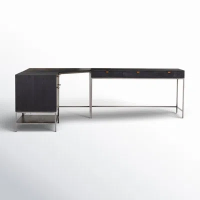 Four Hands Trey Desk System With Filing Cabinet In Black