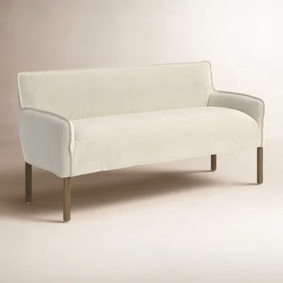 Four Hands Wanita 64.5" Upholstered Loveseat In Brussels Natural; Dark Oak