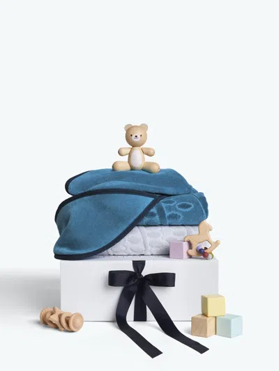 Four Seasons At Home Baby Hooded Towel Set In Blue