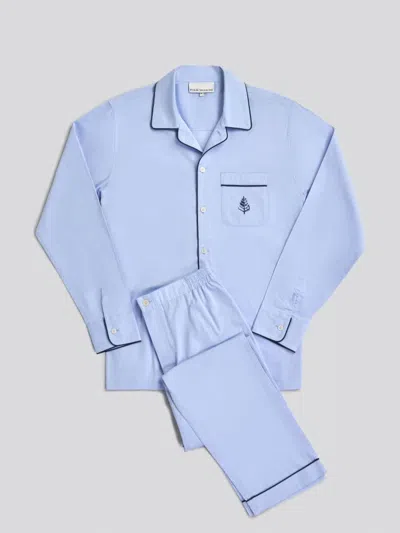 Four Seasons At Home Men's Hotel Pajama Set In Blue