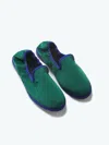Four Seasons At Home Velvet Slippers In Anguilla Green