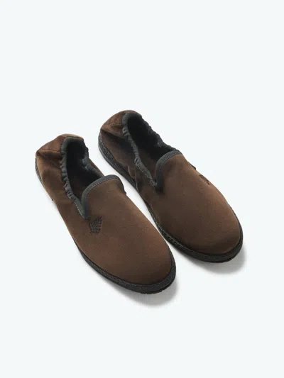 Four Seasons At Home Velvet Slippers In Hampshire Charcoal