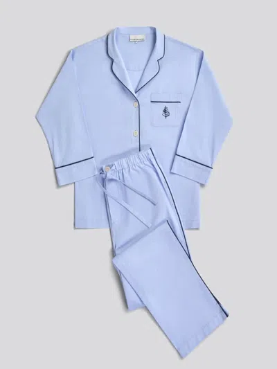 Four Seasons At Home Women's Hotel Pajama Set In Blue