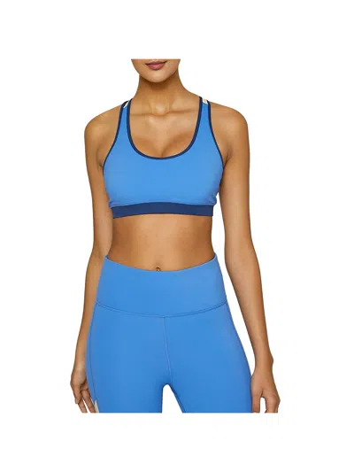 Fourlaps Infinity Womens Fitness Running Sports Bra In Blue