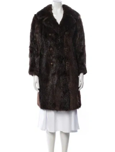 Pre-owned Fourrures George V Mink Fur Coat In Brown