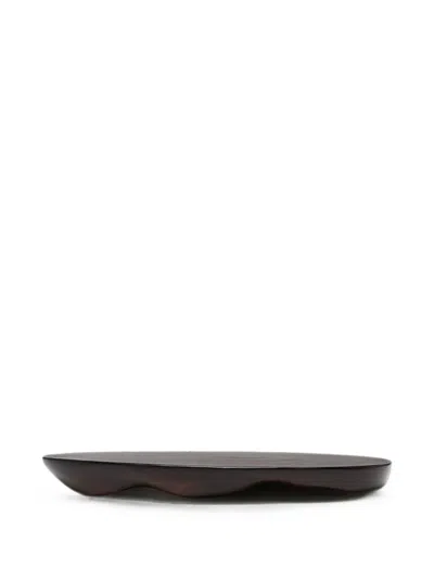 Fourth Street Ripple Wooden Decorative Tray In Brown