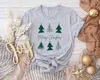 Fox & Owl Apparel Merry Christmas Tree Tee In Grey In Grey