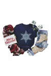 Fox And Owl Women's Snowflake Tee In Navy In Blue
