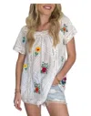 Fox In Gown Flora Tunic In White In White