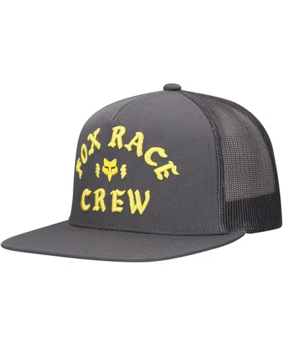 Fox Men's Graphite  Racing Race Crew Trucker Snapback Hat In Gray