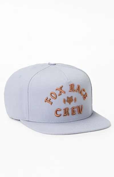 Fox Race Crew Snapback Hat In Gray In Blue